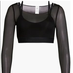 alo yoga airlift ballet long sleeve bra top crop top xs